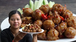 Cooking beef ball Khmer food recipe -  Simple cooking Channel