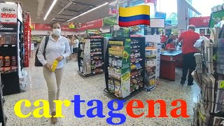 Plaza Boca Grande \u0026 Olimpica Supermarket 🇨🇴 Cartagena COLOMBIA