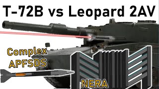 T-72B vs LEOPARD 2AV | UNIQUE APFSDS vs NERA | 3BM26 Composite Armour Penetration Simulation