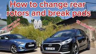 Kia & Hyundai Replace Rear Brake pads and rotors