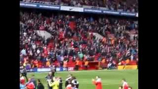 AFC Bournemouth celebrate with the West stand at Charlton