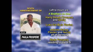 Paula Prospere ~ Long Obituary
