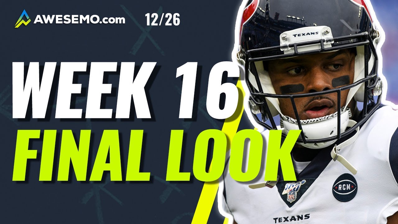 NFL DFS PICKS WEEK 16: FINAL NEWS & NOTES DRAFTKINGS + FANDUEL 12/26 ...