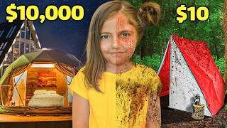 I Survived $10 VS $10,000 Camping!