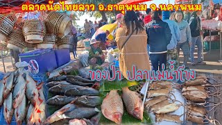 ตลาดนัด ไทย-ลาว อ.ธาตุพนม จ.นครพนม #ของป่า #ปลาโขง #อาหารตามฤดูกาล #thaifood