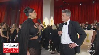Hugh Grant's Awkward 2023 Oscars Red Carpet Interview Goes Viral | THR News
