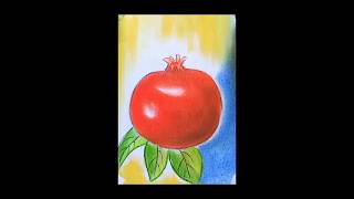 Pomegranate drawing easy #shorts #drawing #pomegranate #fruitdrawing #ytshorts