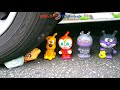 experimental video of stepping on popular tv anime and toys in japan with tires