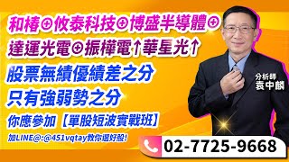 理周TV-20250103盤後-袁中麟 要你股漲／和椿⊕攸泰科技⊕博盛半導體⊕達運光電⊕振樺電↑華星光↑ 股票無績優績差之分 只有強弱勢之分 你應參加【單股短波實戰班】