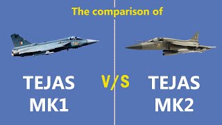 The comparison of Tejas MK1 and Mk2 fighter aircraft built by HAL #India #fighterjet