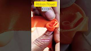 Ribbon Flower # flower making idea # art \u0026 craft #  decorative flower hanging #youtubeshorts #short