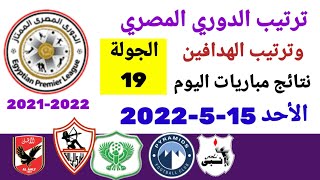 ترتيب الدوري المصري وترتيب الهدافين ونتائج مباريات اليوم الأحد 15-5-2022 من الجولة 19