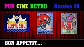 PUB CINE RETRO ANNEES 50  LUSTUCRU LA VACHE QUI RIT et LE VIN CHANTOVENT