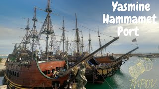 Walk In Yasmine Hammamet Port, Tunisia 🇹🇳 4k, ميناء ياسمين الحمّامات