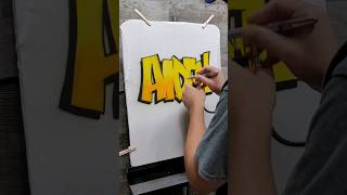 airbrush name design on a t-shirt