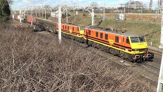 Crewe Basford Hall Jn (Casey Lane) Freight Trains 7th March 2023