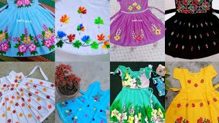 Hand paint and Hand embroidery baby dress design. Hand painting frok design. বাচ্চাদের জামার ডিজাইন।