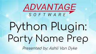 Python Plugin: Party Name Prep