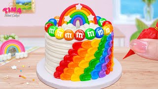 💞Top Rainbow M&M Chocolate Cake💞Amazing Miniature M&M Cake Recipe Decorating By Tina Mini Cakes