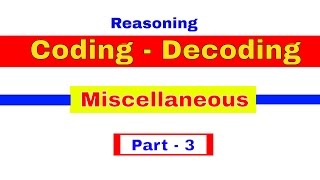 Coding Decoding (miscellaneous )  Reasoning Trick for Bank PO | Clerk | IPPB PO [ In Hindi] Part - 3