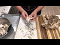 cleaning and cooking hen of the woods maitake mushrooms