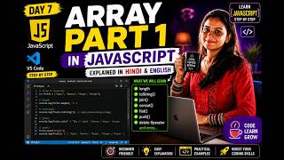 JavaScript Tutorial | Array Methods (length, toString, join, concat, flat, push)Hindi & English