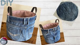 How to make a denim remake cloth basket