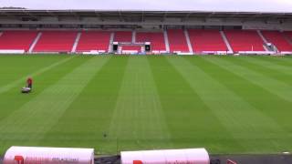 New Keepmoat Stadium pitch undergoes first cut