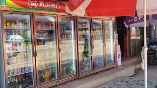 Customization HD Glass Supermarket Upright Beverage Cooler With N Doors