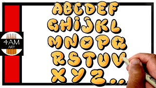 How to Draw BUBBLE LETTERS PART 7, a Complete Alphabet