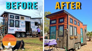 How they built a beautifully Unique Tiny House w/ recycled materials