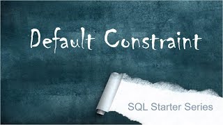 8 Default Constraint