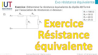 Exercice : calcul de résistance équivalente n°2