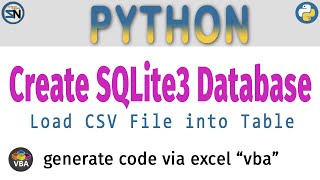 Create PYTHON SQLite3 Database and Load CSV file into table. All done with a Code Generator.