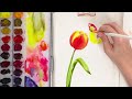 spring tulips how to paint flowers in watercolor