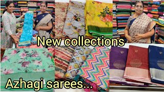 Azhagi sarees \u0026 salwars | அழகி சாரீஸில் அழகு அழகு சாரீஸ். ஃபேன்ஸி சாரீஸ் காட்டன் சாரீஸ் எல்லாமே அழகு