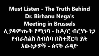 The truth behind Dr. Birhanu Nega's meeting in Brussels - Tsenat Radio