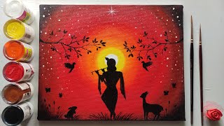 Step by step Krishna Painting for beginners !