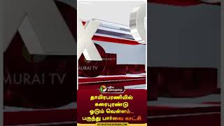 தாமிரபரணியில் கரைபுரண்டு ஓடும் வெள்ளம்..பருந்து பார்வை காட்சி | #shorts | #thamirabaraniRiver