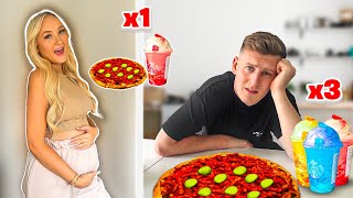 EATING 3X MY PREGNANT GIRLFRIENDS DIET FOR A DAY!!