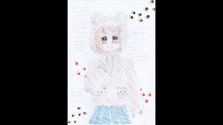 【イラストメイキング】小6が鉛筆と色鉛筆で女の子描いてみた！