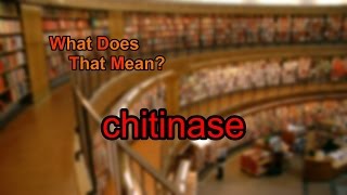 What does chitinase mean?