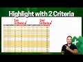 Excel Conditional Formatting with Two Criteria or More | Formula AND | Highlight Cells/Rows