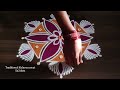 2025 new flower rangoli design.easy 5x3 flower muggulu design.latest 2025 easy and simple kolam.