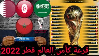 قرعة كاس العالم قطر 2022/المغرب وتونس في مجموعة نارية/السعودية في مجموعة الموت/قطر في مجموعة متوازنة