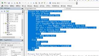 Excel vba入门教程，切换按钮ToggleButton，制作窗体查询功能