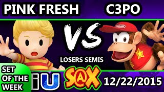 S@X 129 - Pink Fresh (Lucas) Vs. OW TGUG | C3PO (Diddy Kong) SSB4 LS - Smash Wii U - Smash 4