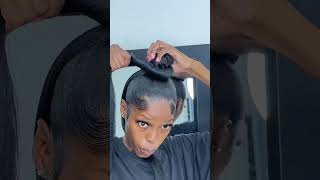 Top knot bun tutorial ❤️❤️❤️#youtubeblack #youtubeshorts #hairtutorial