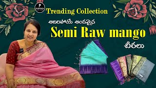 Trending Collection Semi Raw Mango Sarees | Padmaja Saree Mandir #new #saree #youtuber #padmaja