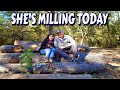 She is ready to MILL  | off grid | abandoned cabin, cabin build, homesteading, well, solar, sawmill